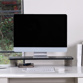 Otis Monitor Stand - Black Wood