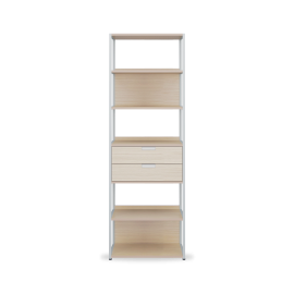 LEON 6 Tier Bookshelf 600 (2 drawers)