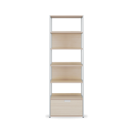 LEON 6 Tier Bookshelf 600 (1 drawer)
