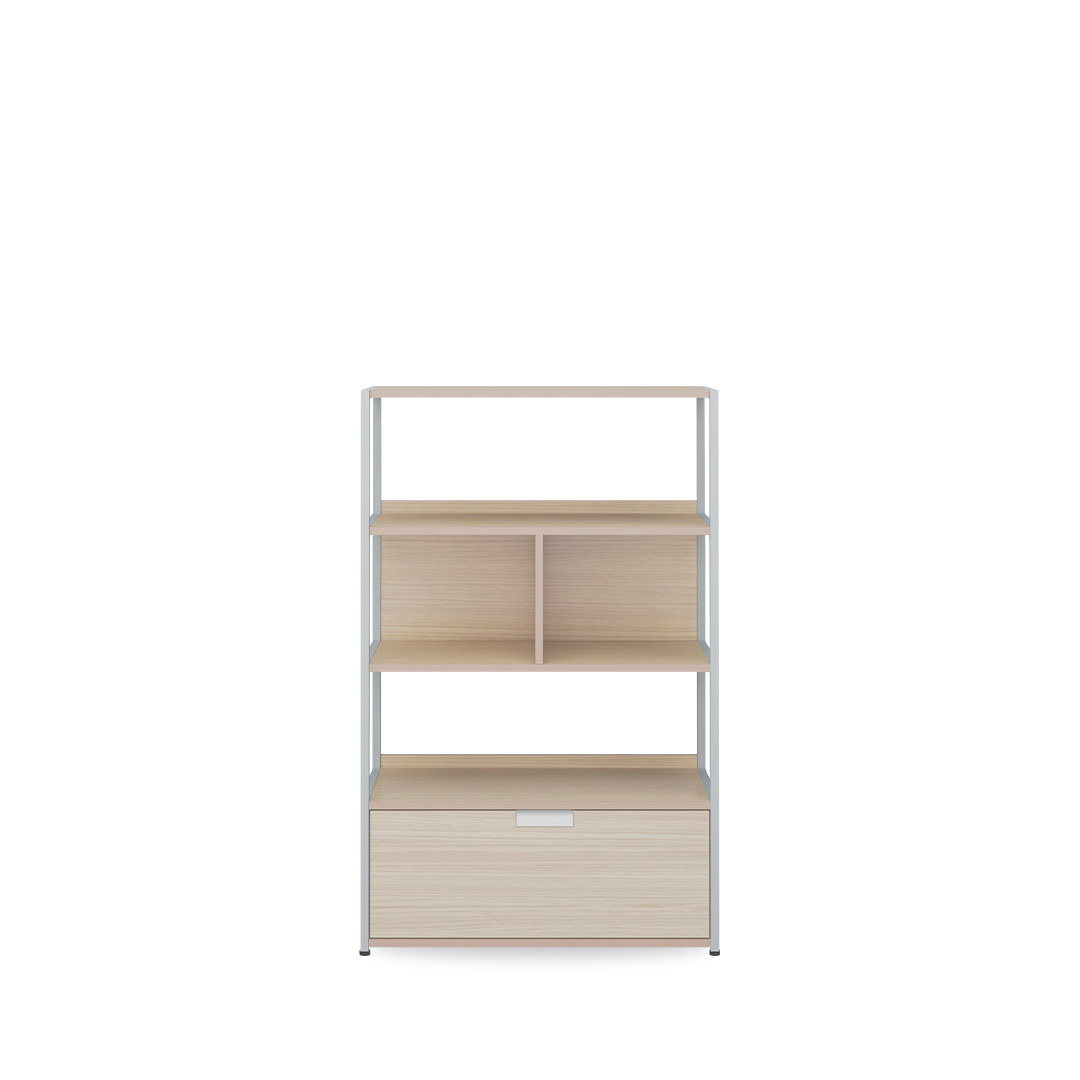 LEON 4 Tier Bookshelf 800 (1 drawer)