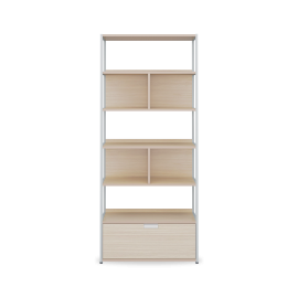 LEON 6 Tier Bookshelf 800 (1 drawer)